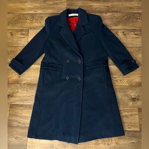 Vintage Central Park Womens Navy Double Breasted Coat Union Made